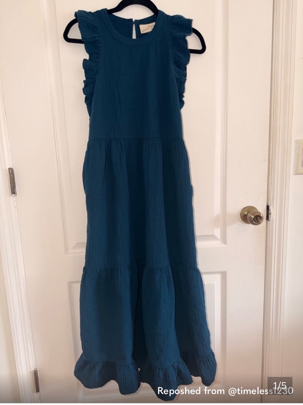 Universal Thread Teal Ruffled Maxi Dress